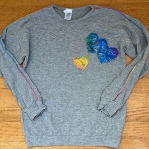 Little Mass Gray Sweatshirt with Multicolor Hearts